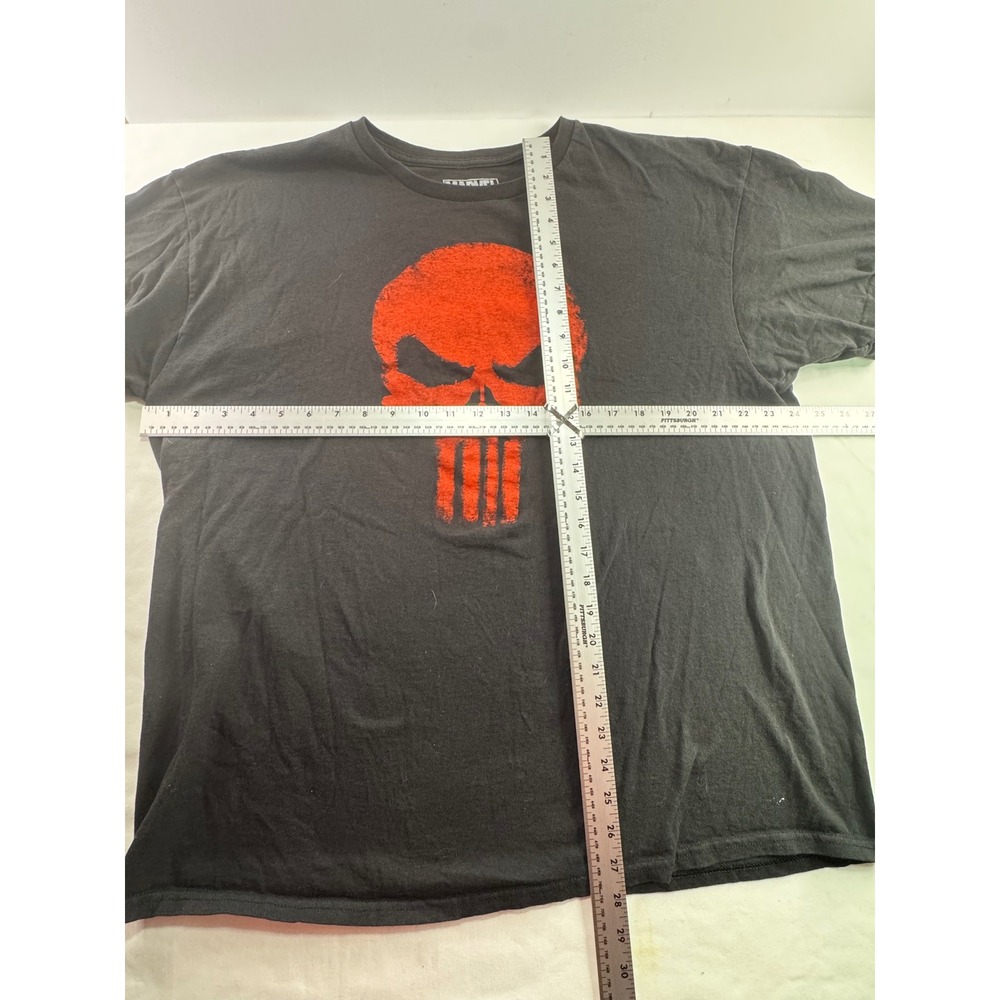 Marvel The Punisher Skull Graphic T-Shirt Mens 2X Black Red Logo Short Sleeve - Picture 3 of 6